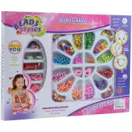 Beads Series: Zestaw do tworzenia biżuterii z koralikami, gumką do włosów i spinką do włosów z ponad 200 koralikami