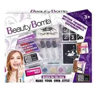 Beauty Bomb Zestaw dużych tatuaży brokatowych z kolorowym pasmem włosów