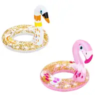 Bestway: Koło do pływania łabędź lub flaming z brokatem 61 cm 1 szt.