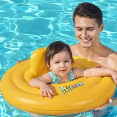 Bestway: Swim Safe – Trzykomorowe kółko do pływania dla niemowląt z siedziskiem, 69 cm zdjęcie 2