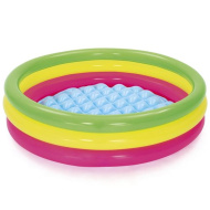Bestway: Swim Squad™ dmuchany, kolorowy basenik do zabawy z trzema pierścieniami Ø 102x25 cm