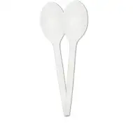 Białe wielorazowe łyżki, zestaw 10 sztuk