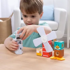 Blockables: Przyjaciele z farmy — drewniana zabawka konstrukcyjna — Melissa & Doug zdjęcie 3