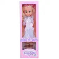 Blond włosa 46cm lalka modowa w stylowej sukience z efektami dźwiękowymi.
