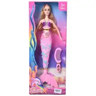 Blondwłosa syrena lalka z grzebieniem 30 cm