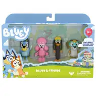 Bluey: Zestaw 4 figurek do zabawy Bluey i przyjaciele