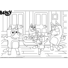 Bluey i przyjaciele 2 w 1 maxi podłogowe puzzle 4x48 elementów i kolorowanka 35x25 cm - Lisciani zdjęcie 4
