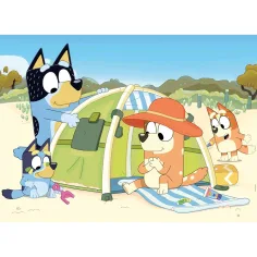 Bluey na wakacjach 2 w 1, ekologiczne maxi puzzle i kolorowanka, 24 elementy, 70x50 cm – Lisciani zdjęcie 2
