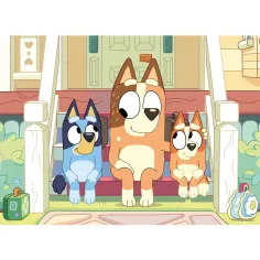 Bluey pieski na schodach 2 w 1 puzzle 24 elementów i kolorowanka 35x25 cm - Lisciani zdjęcie 2