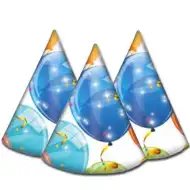 Błyszczące balony imprezowe kapelusze 6 sztuk