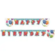 Błyszczące balony z napisem "Happy Birthday" 300 cm