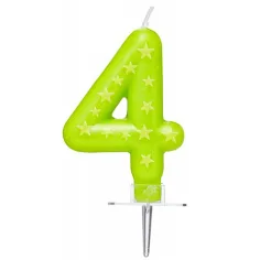Candle number 4 with stars  
(Podaj proszę więcej szczegółów, jeśli to jest pytanie odnoszące się do produktu.) zdjęcie 2
