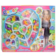 Candy PopBead: zestaw do tworzenia biżuterii z 143 elementów z lalką, kolorowymi koralikami, pierścionkami i dodatkowymi akcesoriami