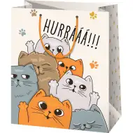 Cardex: "Hurraaa!!!" torba prezentowa z kotem 26x13x33cm