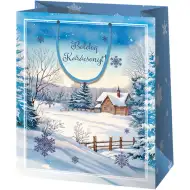 Cardex: Duża świąteczna torba prezentowa ze śnieżnym krajobrazem 26x13x33 cm