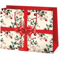 Cardex: Duża torba prezentowa w czerwone kokardki, 26x13x33 cm