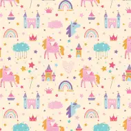 Cardex: Papier do pakowania z motywem jednorożców i bajkowej krainy 100x70 cm
