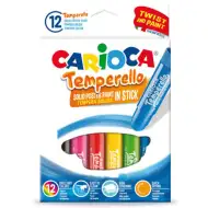 Carioca: Kolorowe kredki temperowe 12 sztuk, zmywalne