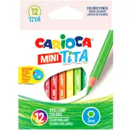 Carioca: Mini Tita odporne na złamania kredki kolorowe zestaw 12 sztuk
