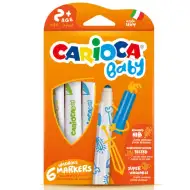 Carioca: Zestaw 6 kolorowych flamastrów dla dzieci, spieralnych