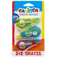 Carioca: Zestaw korektorów w taśmie 2+1 szt. gratis 8mx5mm