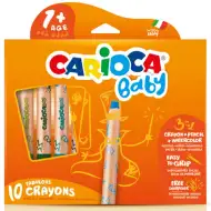 Carioca: zestaw 10 kredek tłuszczowych 3 w 1 dla dzieci