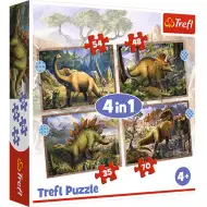 Ciekawe dinozaury 4 w 1 puzzle - Trefl