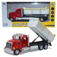 Ciężarówka Heavy Duty: Metalowy model wywrotki z mechanizmem pull-back, otwieranymi drzwiami, w skali 1/36