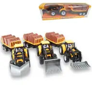 Ciężarówka inżynieryjna: Koparka traktor z przyczepą i beczkami w różnych wariantach 43 cm