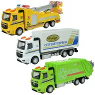 City Cars: Miejski samochód ciężarowy z napędem bezwładnościowym, różne warianty, 19 cm, 1 sztuka