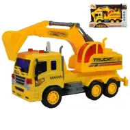 City Truck: Ciężarówka z koparką ze światłem i dźwiękiem 1/18