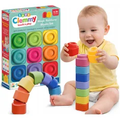 Clemmy: Miękki zestaw 9 klocków w kolorach tęczy - Clementoni zdjęcie 2