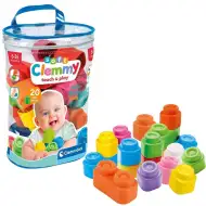 Clemmy: Miękkie kolorowe klocki dla niemowląt, zestaw 20 sztuk - Clementoni