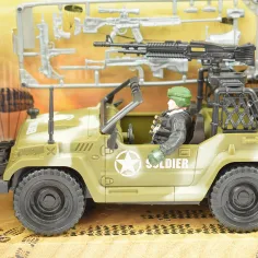 Combat Force 9: Wojskowy pojazd terenowy z żołnierzem i bronią 22cm zdjęcie 3