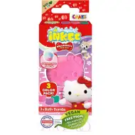 Craze Inkee: Wegańskie kule do kąpieli - Hello Kitty o zapachu waty cukrowej, 3 sztuki