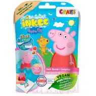 Craze Inkee: Zestaw wegańskich kul do kąpieli z figurką-stemplem Świnka Peppa - o zapachu truskawkowym