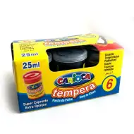 Czarna tempera w słoiczkach 6x35 g – Carioca