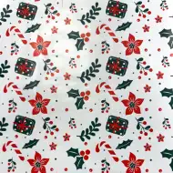 Czerwony papier do pakowania z motywem lasek cukrowych 200x70 cm