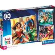 DC Liga Sprawiedliwości 3x48-elementowe puzzle Supercolor - Clementoni