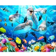 Diamentowa mozaika: Zestaw do malowania diamentami z delfinami 40x50cm