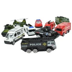 Die-Cast: Zestaw małych samochodów policyjnych w dwóch wersjach zdjęcie 4
