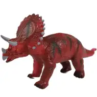 Dino World: Figurka dinozaura Triceratops wydająca dźwięki, wykonana z winylu, wypełniona bawełną, 35 cm