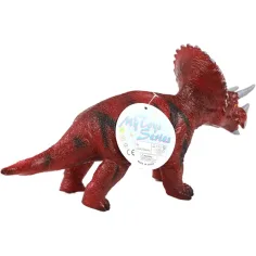 Dino World: Figurka dinozaura Triceratops wydająca dźwięki, wykonana z winylu, wypełniona bawełną, 35 cm zdjęcie 2
