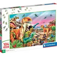 Dinosaurs Land 104-elementowy Super Puzzle - Clementoni