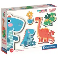 Dinozaury 4 w 1 puzzle dla dzieci 2-3-4-5 elementów - Clementoni