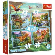 Dinozaury 4 w 1 zestaw puzzli - Trefl