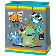 Dinozaury grające w koszykówkę, gigantyczna torba prezentowa 33x15x44 cm