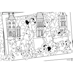 Disney 101 Dalmatyńczyków 2 w 1 puzzle i kolorowanka 24 elementy 50x35 cm - Lisciani zdjęcie 3