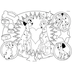 Disney 101 dalmatyńczyków 2 w 1 puzzle 24-elementowe i kolorowanka 35x25 cm - Lisciani zdjęcie 3