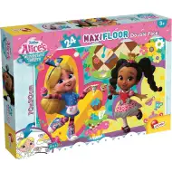 Disney Alicja w Krainie Czarów 2 w 1 maxi puzzle 24 elementów i kolorowanka 70x50 cm – Lisciani
